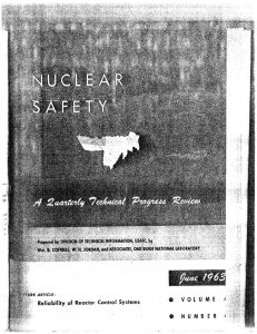 thumbnail of Accidental Nuclear Excursion in Recuplex Operation at Hanford in April 1962.” Nucl. Safety, 4(4), pp. 136-144, (1963)