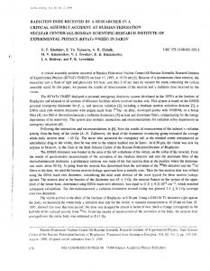 thumbnail of An exposure dose for the experimentalist during the criticality accident1998