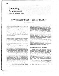 thumbnail of ICPP Criticality Event of October 17, 1978.” Nuclear Safety, vol. 21, No. 5, (October 1980)