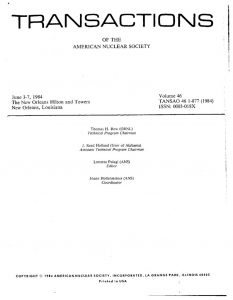 thumbnail of The Hanford Pulser Accident.” Transactions of the American Nuclear Society, 46, pp. 463-464, (June 1984)
